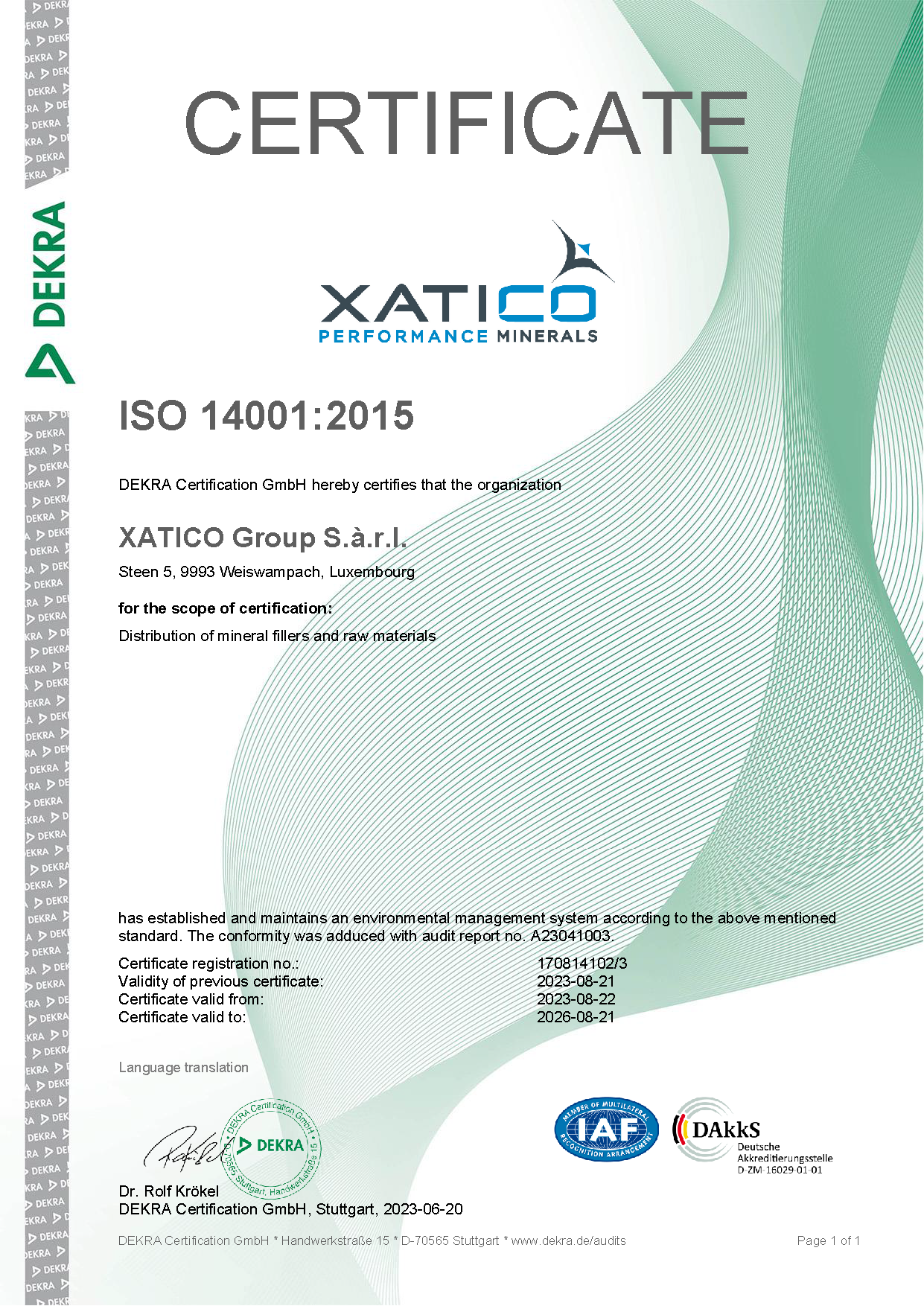 Xatico's environmental policy